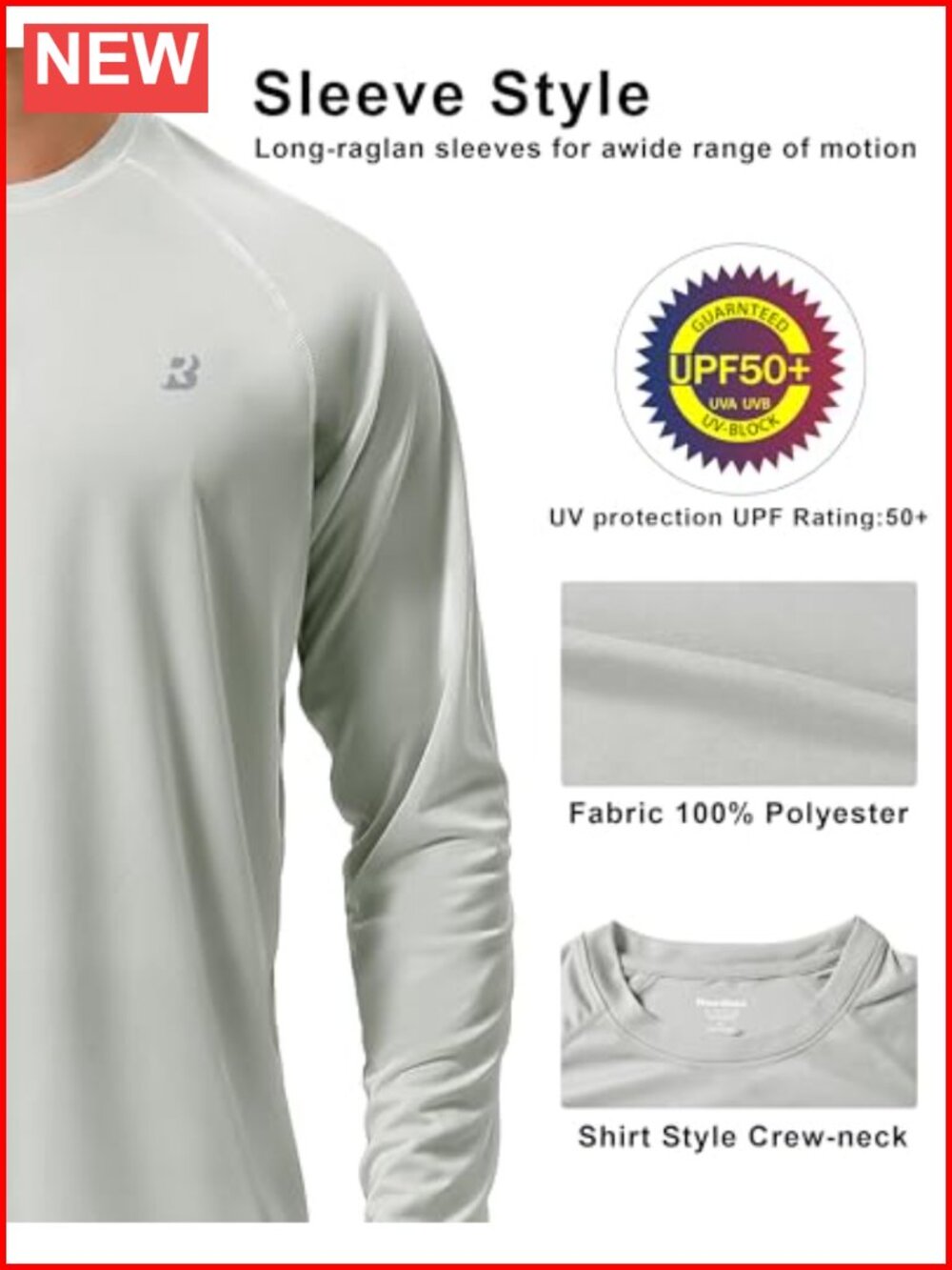Upf 50+ Long Sleeve Rash Guard Uv Protection Shirt For Men Fishing Hiking View 3